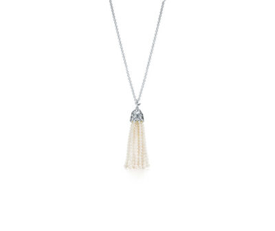 Olive Leaf Pearl Tassel Necklace